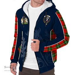 ScotsTee Shop Scottish Lennox Modern Clan Scottish Crest and Scottish Thistle Sport Tartan Sherpa Hoodie