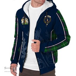 ScotsTee Shop Scottish MacIntyre Hunting Clan Scottish Crest and Scottish Thistle Sport Tartan Sherpa Hoodie