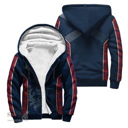 ScotsTee Shop Scottish Hamilton Clan Scottish Crest and Scottish Thistle Sport Tartan Sherpa Hoodie