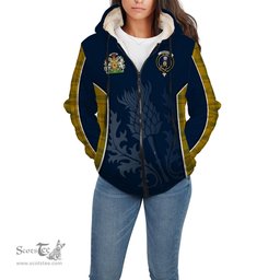 ScotsTee Shop Scottish Houston Clan Scottish Crest and Scottish Thistle Sport Tartan Sherpa Hoodie