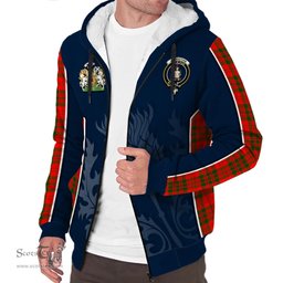 ScotsTee Shop Scottish Livingston Modern Clan Scottish Crest and Scottish Thistle Sport Tartan Sherpa Hoodie