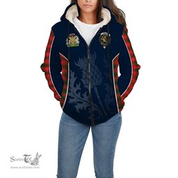 ScotsTee Shop Scottish MacFie Modern Clan Scottish Crest and Scottish Thistle Sport Tartan Sherpa Hoodie
