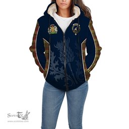 ScotsTee Shop Scottish MacMillan Old Weathered Clan Scottish Crest and Scottish Thistle Sport Tartan Sherpa Hoodie