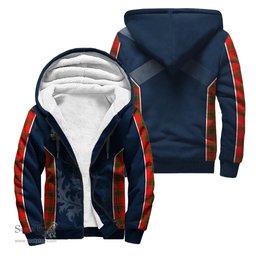 ScotsTee Shop Scottish MacQuarrie Modern Clan Scottish Crest and Scottish Thistle Sport Tartan Sherpa Hoodie