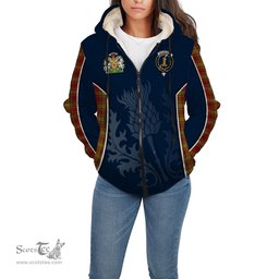 ScotsTee Shop Scottish Scrymgeour Clan Scottish Crest and Scottish Thistle Sport Tartan Sherpa Hoodie