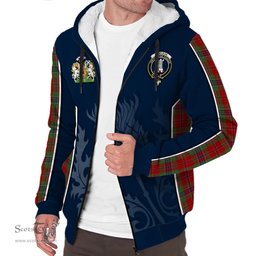 ScotsTee Shop Scottish MacLean of Duart Clan Scottish Crest and Scottish Thistle Sport Tartan Sherpa Hoodie