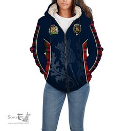 ScotsTee Shop Scottish MacPherson Modern Clan Scottish Crest and Scottish Thistle Sport Tartan Sherpa Hoodie