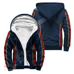 ScotsTee Shop Scottish MacNaughton Modern Clan Scottish Crest and Scottish Thistle Sport Tartan Sherpa Hoodie