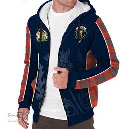 ScotsTee Shop Scottish MacNab Ancient Clan Scottish Crest and Scottish Thistle Sport Tartan Sherpa Hoodie