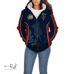 ScotsTee Shop Scottish Maxwell Modern Clan Scottish Crest and Scottish Thistle Sport Tartan Sherpa Hoodie