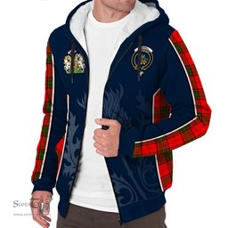 ScotsTee Shop Scottish Maxwell Modern Clan Scottish Crest and Scottish Thistle Sport Tartan Sherpa Hoodie