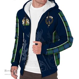 ScotsTee Shop Scottish Stirling Clan Scottish Crest and Scottish Thistle Sport Tartan Sherpa Hoodie