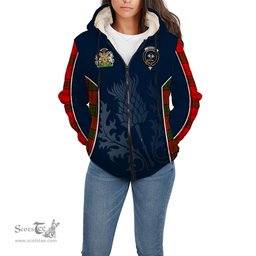 ScotsTee Shop Scottish Maxtone Clan Scottish Crest and Scottish Thistle Sport Tartan Sherpa Hoodie