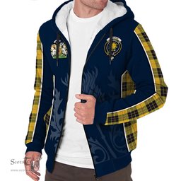 ScotsTee Shop Scottish MacLeod of Lewis Ancient Clan Scottish Crest and Scottish Thistle Sport Tartan Sherpa Hoodie