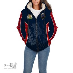 ScotsTee Shop Scottish Rose Modern Clan Scottish Crest and Scottish Thistle Sport Tartan Sherpa Hoodie