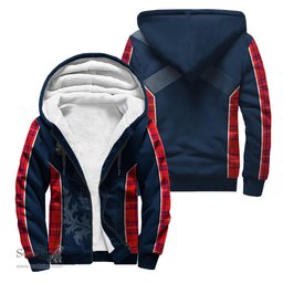 ScotsTee Shop Scottish Rose Modern Clan Scottish Crest and Scottish Thistle Sport Tartan Sherpa Hoodie