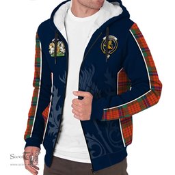 ScotsTee Shop Scottish Nicolson Ancient Clan Scottish Crest and Scottish Thistle Sport Tartan Sherpa Hoodie