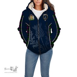 ScotsTee Shop Scottish Morrison Modern Clan Scottish Crest and Scottish Thistle Sport Tartan Sherpa Hoodie