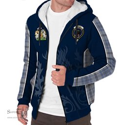 ScotsTee Shop Scottish Tweedie Clan Scottish Crest and Scottish Thistle Sport Tartan Sherpa Hoodie