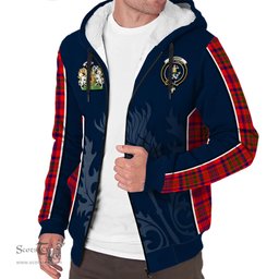 ScotsTee Shop Scottish Murray of Tulloch Modern Clan Scottish Crest and Scottish Thistle Sport Tartan Sherpa Hoodie