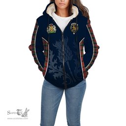 ScotsTee Shop Scottish MacPherson Ancient Clan Scottish Crest and Scottish Thistle Sport Tartan Sherpa Hoodie