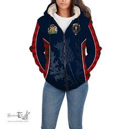 ScotsTee Shop Scottish MacNab Modern Clan Scottish Crest and Scottish Thistle Sport Tartan Sherpa Hoodie