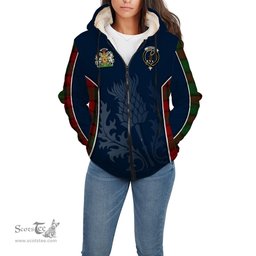 ScotsTee Shop Scottish MacPhail Clan Scottish Crest and Scottish Thistle Sport Tartan Sherpa Hoodie