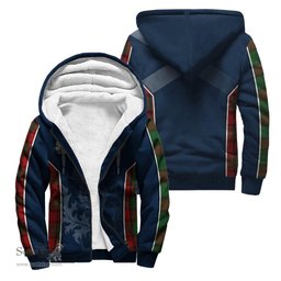 ScotsTee Shop Scottish MacPhail Clan Scottish Crest and Scottish Thistle Sport Tartan Sherpa Hoodie