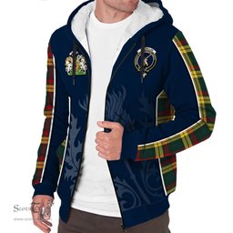 ScotsTee Shop Scottish MacMillan Old Modern Clan Scottish Crest and Scottish Thistle Sport Tartan Sherpa Hoodie