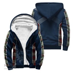 ScotsTee Shop Scottish Rose White Dress Clan Scottish Crest and Scottish Thistle Sport Tartan Sherpa Hoodie