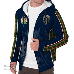 ScotsTee Shop Scottish MacMillan Ancient Clan Scottish Crest and Scottish Thistle Sport Tartan Sherpa Hoodie