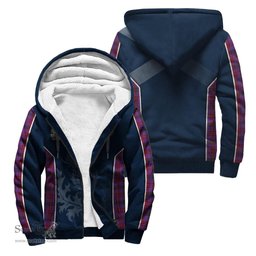 ScotsTee Shop Scottish Montgomery Modern Clan Scottish Crest and Scottish Thistle Sport Tartan Sherpa Hoodie