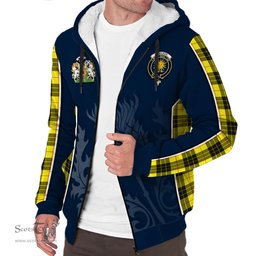 ScotsTee Shop Scottish MacLeod of Lewis Modern Clan Scottish Crest and Scottish Thistle Sport Tartan Sherpa Hoodie