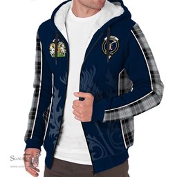 ScotsTee Shop Scottish MacRae Dress Clan Scottish Crest and Scottish Thistle Sport Tartan Sherpa Hoodie