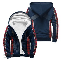 ScotsTee Shop Scottish Robertson Modern Clan Scottish Crest and Scottish Thistle Sport Tartan Sherpa Hoodie