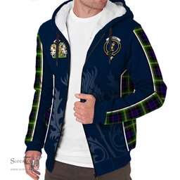 ScotsTee Shop Scottish Watson Modern Clan Scottish Crest and Scottish Thistle Sport Tartan Sherpa Hoodie