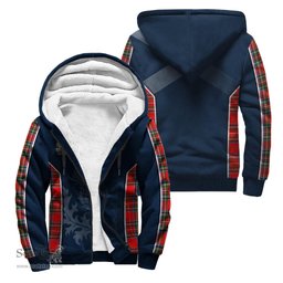 ScotsTee Shop Scottish Stewart Royal Clan Scottish Crest and Scottish Thistle Sport Tartan Sherpa Hoodie