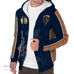 ScotsTee Shop Scottish Munro Ancient Clan Scottish Crest and Scottish Thistle Sport Tartan Sherpa Hoodie