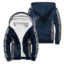 ScotsTee Shop Scottish Wallace Dress Clan Scottish Crest and Scottish Thistle Sport Tartan Sherpa Hoodie