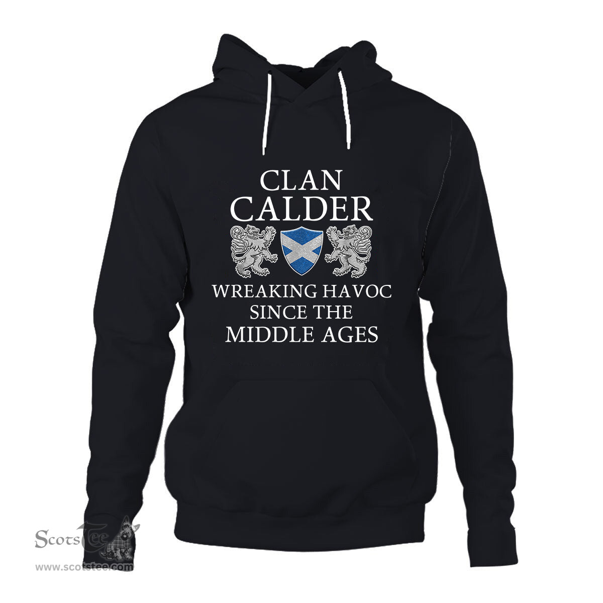 ScotsTee Shop Scottish Calder Wreaking Havoc Since The Middle Ages With Two Rampant Lions Hoodie