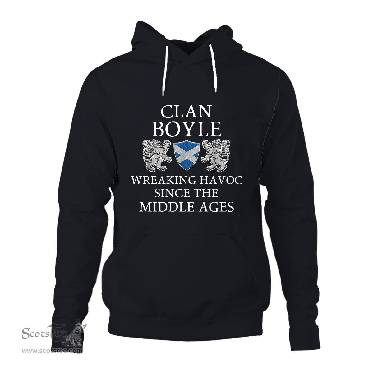ScotsTee Shop Scottish Boyle Wreaking Havoc Since The Middle Ages With Two Rampant Lions Hoodie