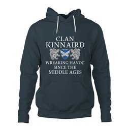ScotsTee Shop Scottish Kinnaird Wreaking Havoc Since The Middle Ages With Two Rampant Lions Hoodie