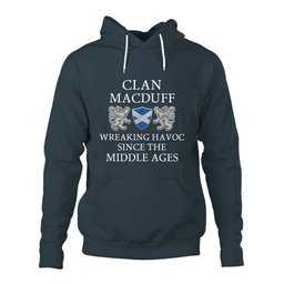 ScotsTee Shop Scottish MacDuff Wreaking Havoc Since The Middle Ages With Two Rampant Lions Hoodie