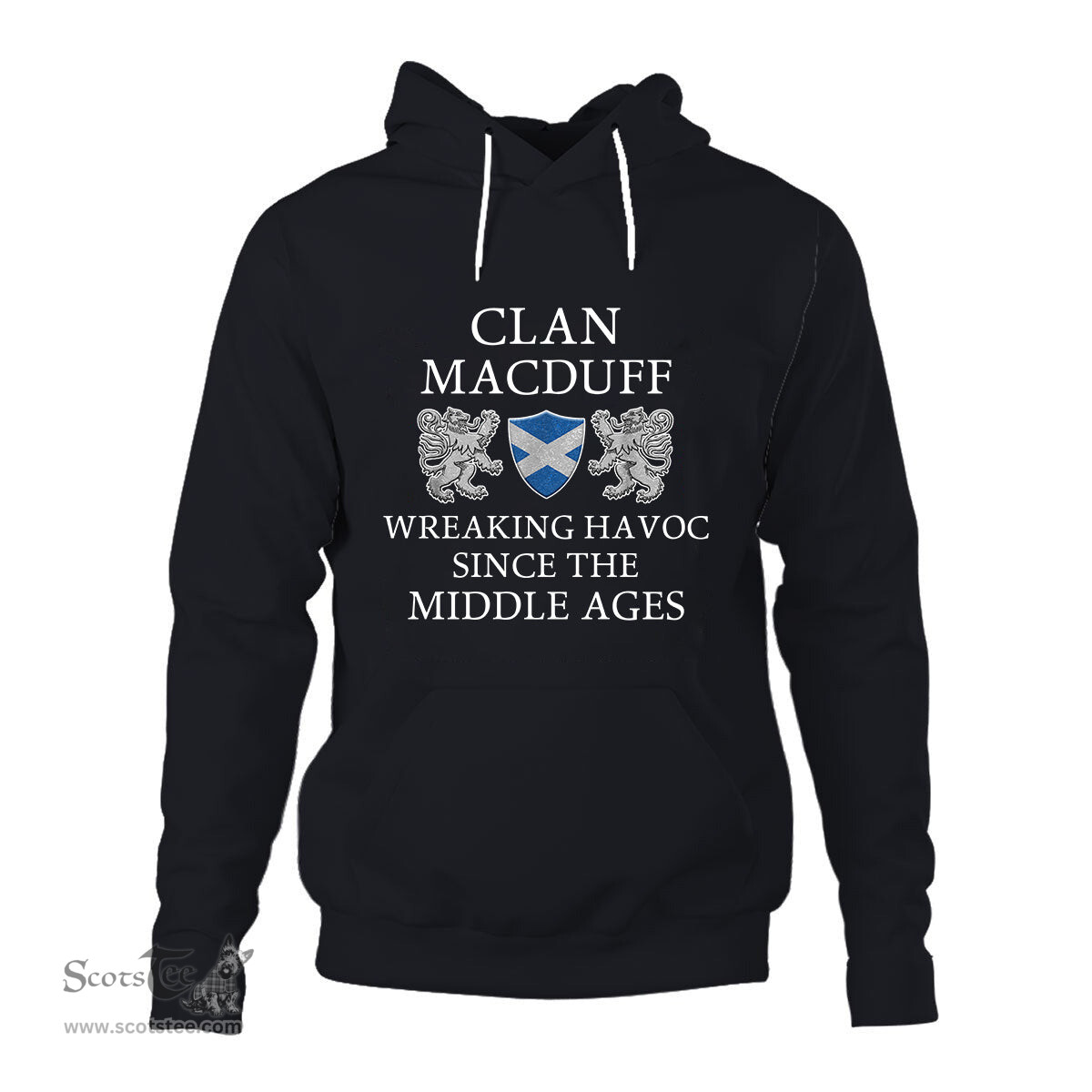 ScotsTee Shop Scottish MacDuff Wreaking Havoc Since The Middle Ages With Two Rampant Lions Hoodie