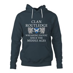 ScotsTee Shop Scottish Routledge Wreaking Havoc Since The Middle Ages With Two Rampant Lions Hoodie