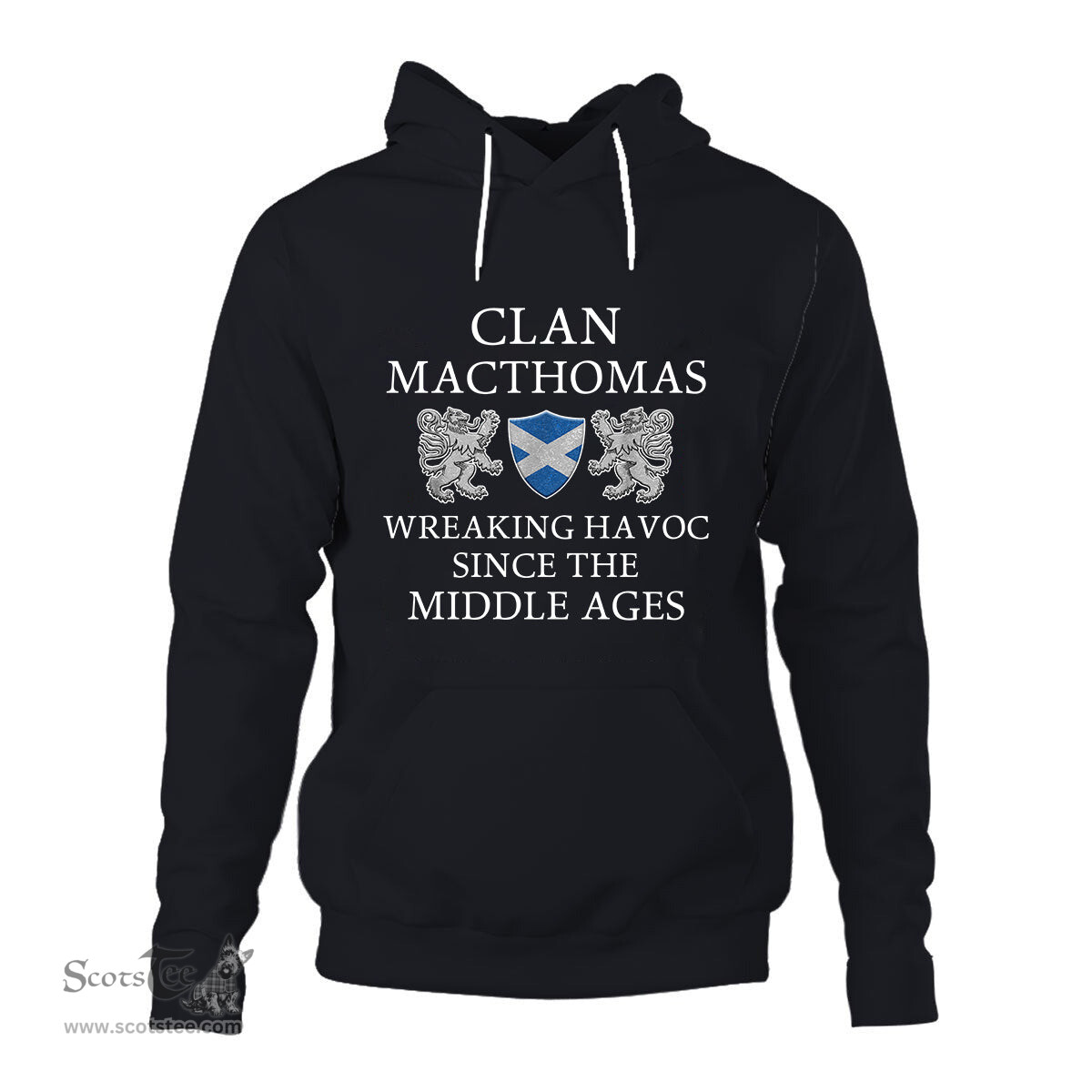 ScotsTee Shop Scottish MacThomas Wreaking Havoc Since The Middle Ages With Two Rampant Lions Hoodie