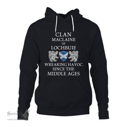 ScotsTee Shop Scottish MacLaine of Lochbuie Wreaking Havoc Since The Middle Ages With Two Rampant Lions Hoodie