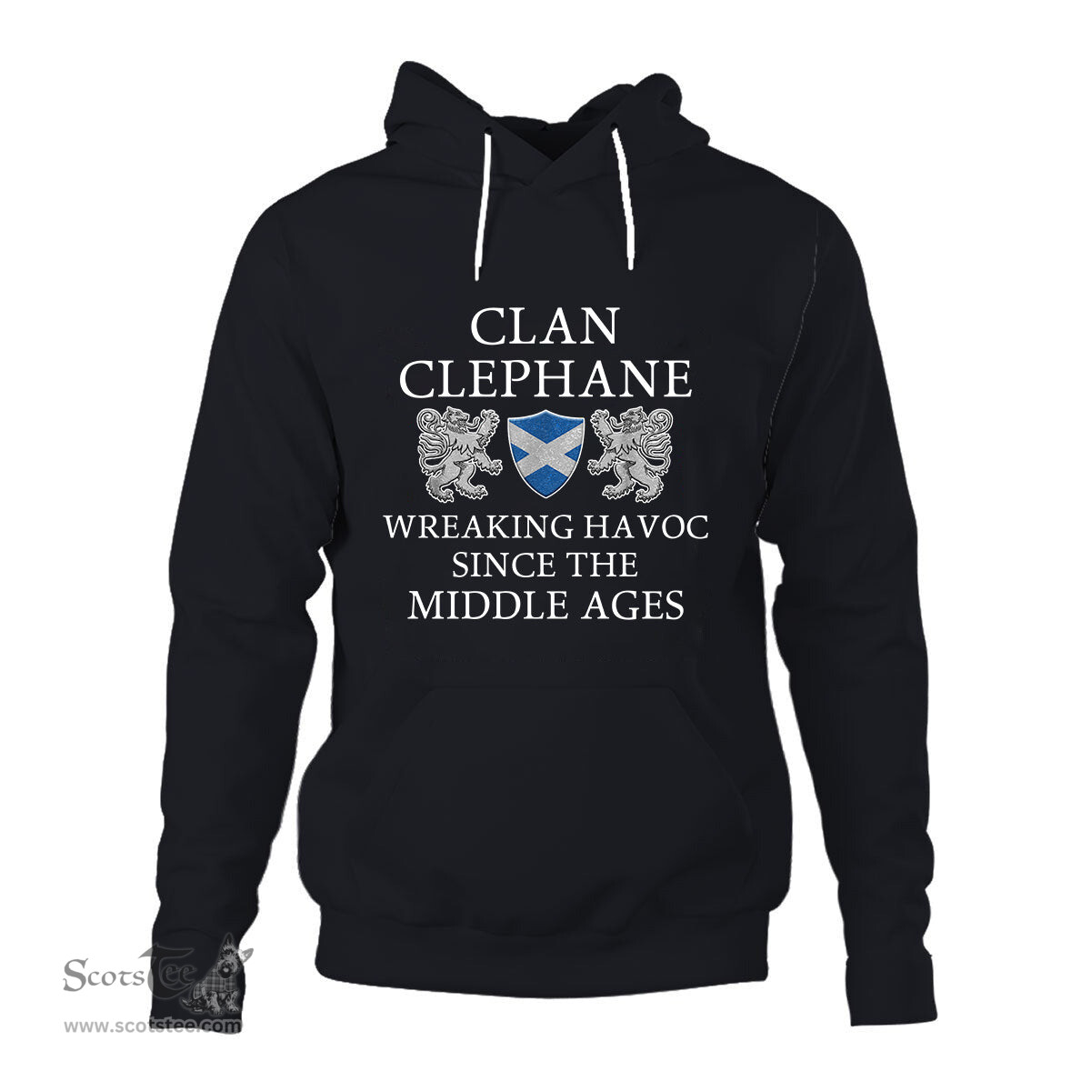 ScotsTee Shop Scottish Clephane Wreaking Havoc Since The Middle Ages With Two Rampant Lions Hoodie