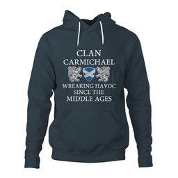 ScotsTee Shop Scottish Carmichael Wreaking Havoc Since The Middle Ages With Two Rampant Lions Hoodie
