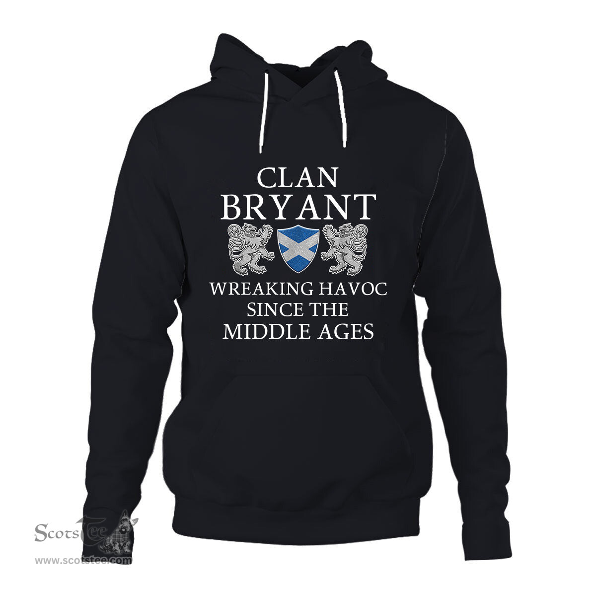 ScotsTee Shop Scottish Bryant Wreaking Havoc Since The Middle Ages With Two Rampant Lions Hoodie